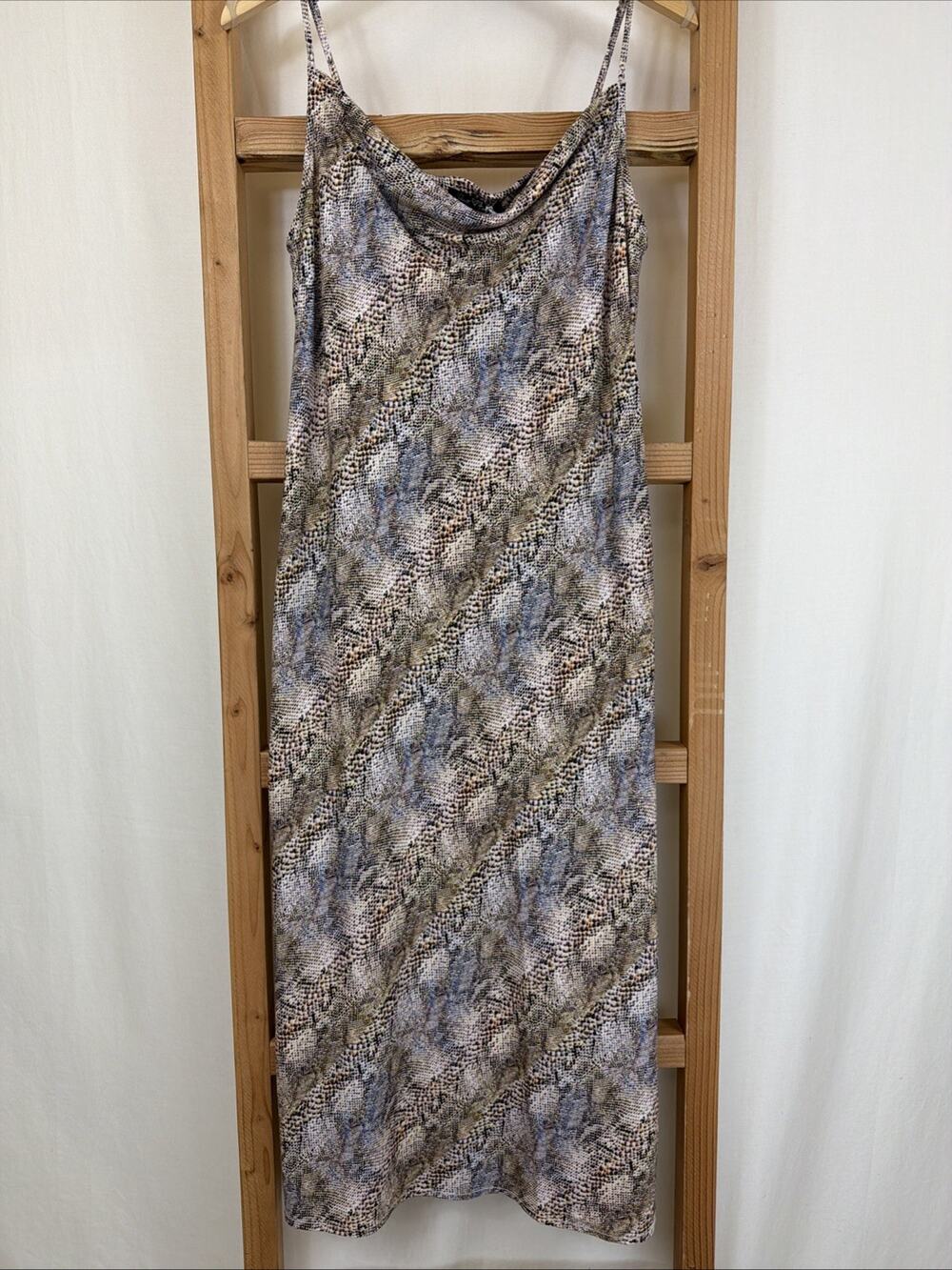 NWT Velvet Heart Snakeskin Pattern Maxi Strappy Slip Dress #1362 Size SM